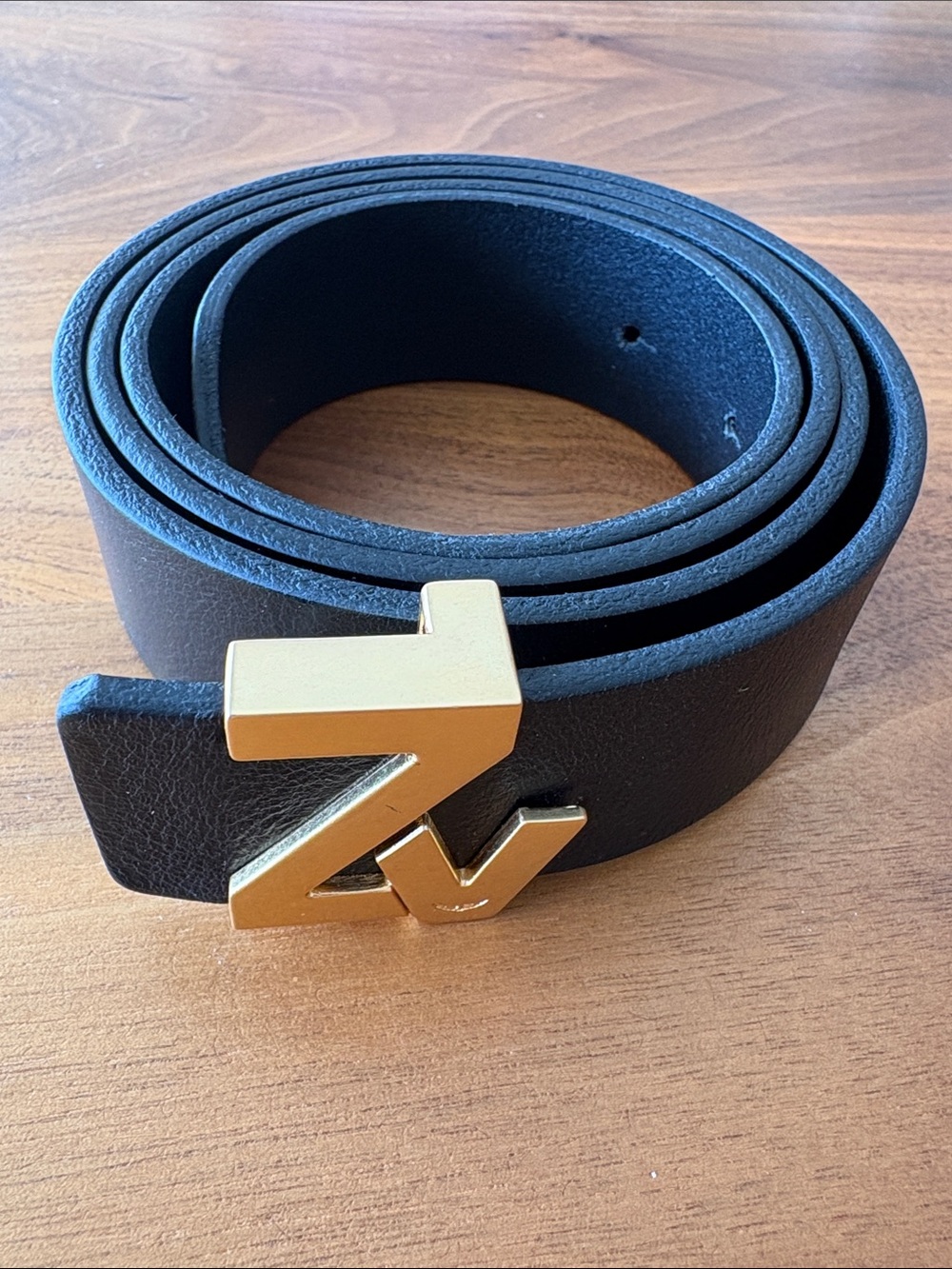 New Zadig & Voltaire Black Leather Belt | Size 2 | Made in France